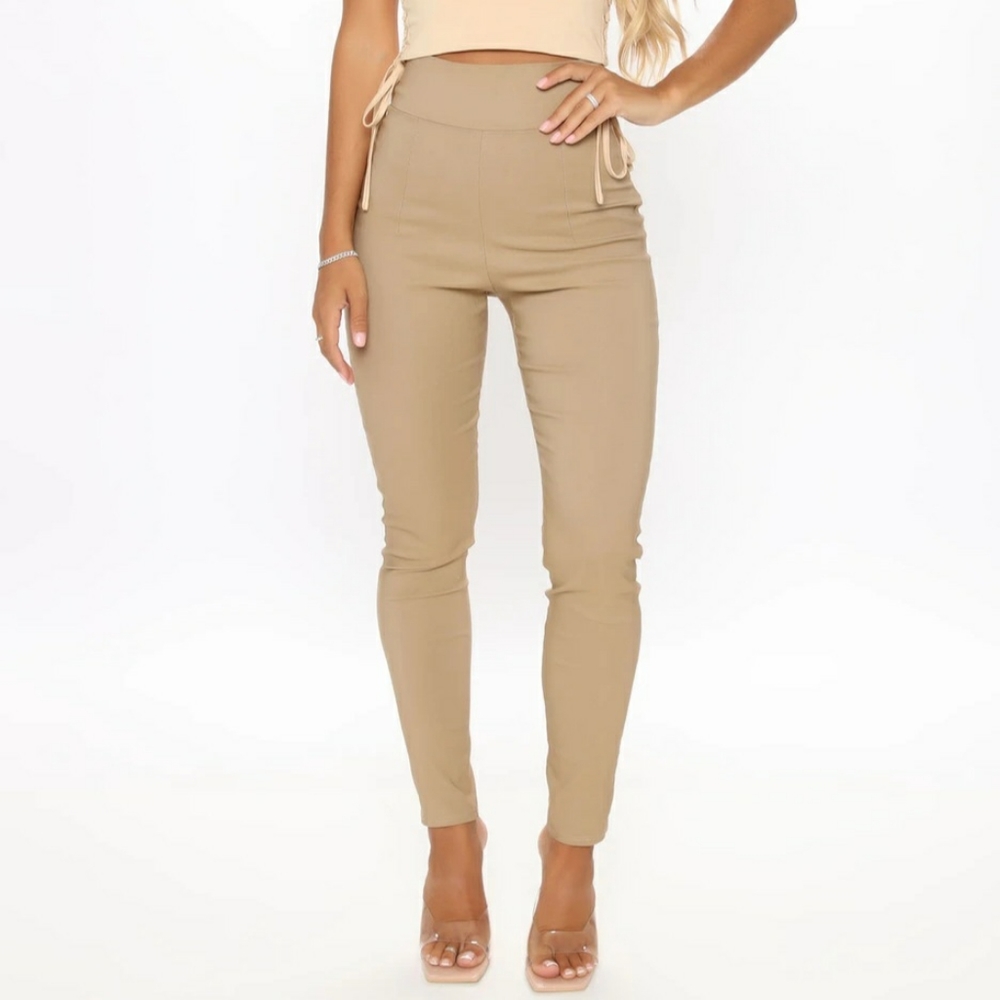 Fashion Nova Venetian High Rise Pants Mocha XL